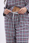 Zivame Checkered Charm Flannel Pyjama Set - Vapourous Gray — thumbnail 7